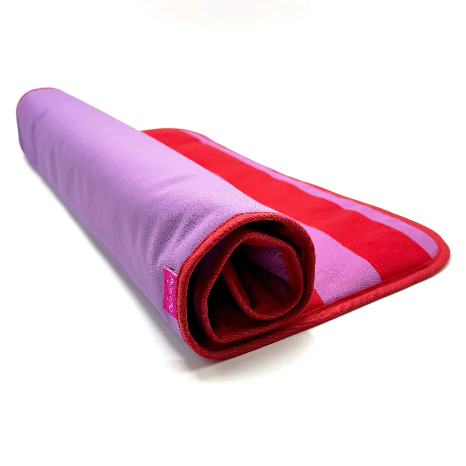 MooiZo Dog'n'Roll Hundereisedecke Sunset Stripes Kollektion Flieder-Rot - Wärmeisolierende, wasserabweisende Decke für Hunde, kompakt, pflegeleicht, ideal für Reisen und Ausflüge