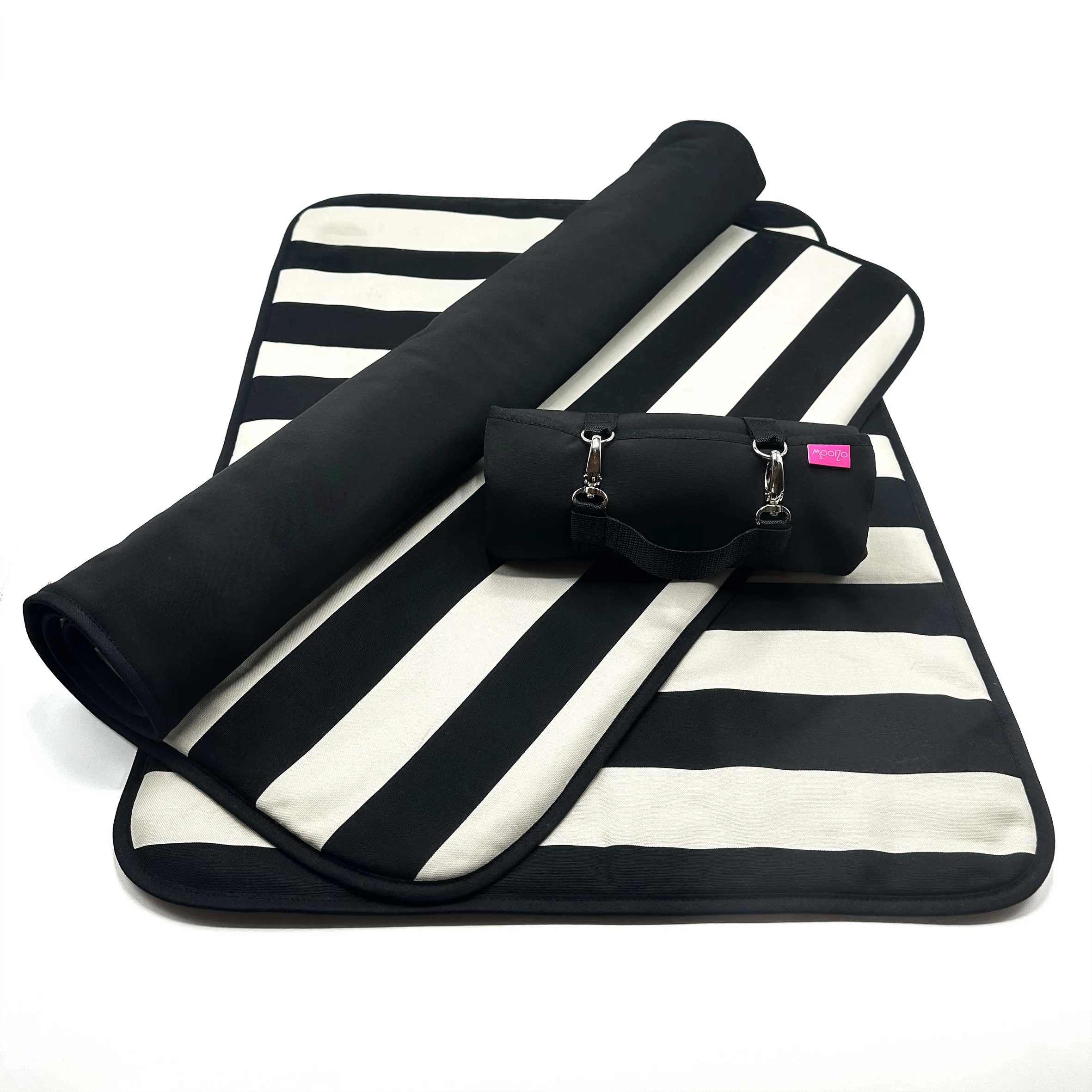 MooiZo Dog'n'Roll Hundereisedecke Sunset Stripes Kollektion Flieder-Rot - Wärmeisolierende, wasserabweisende Decke für Hunde, kompakt, pflegeleicht, ideal für Reisen und Ausflüge