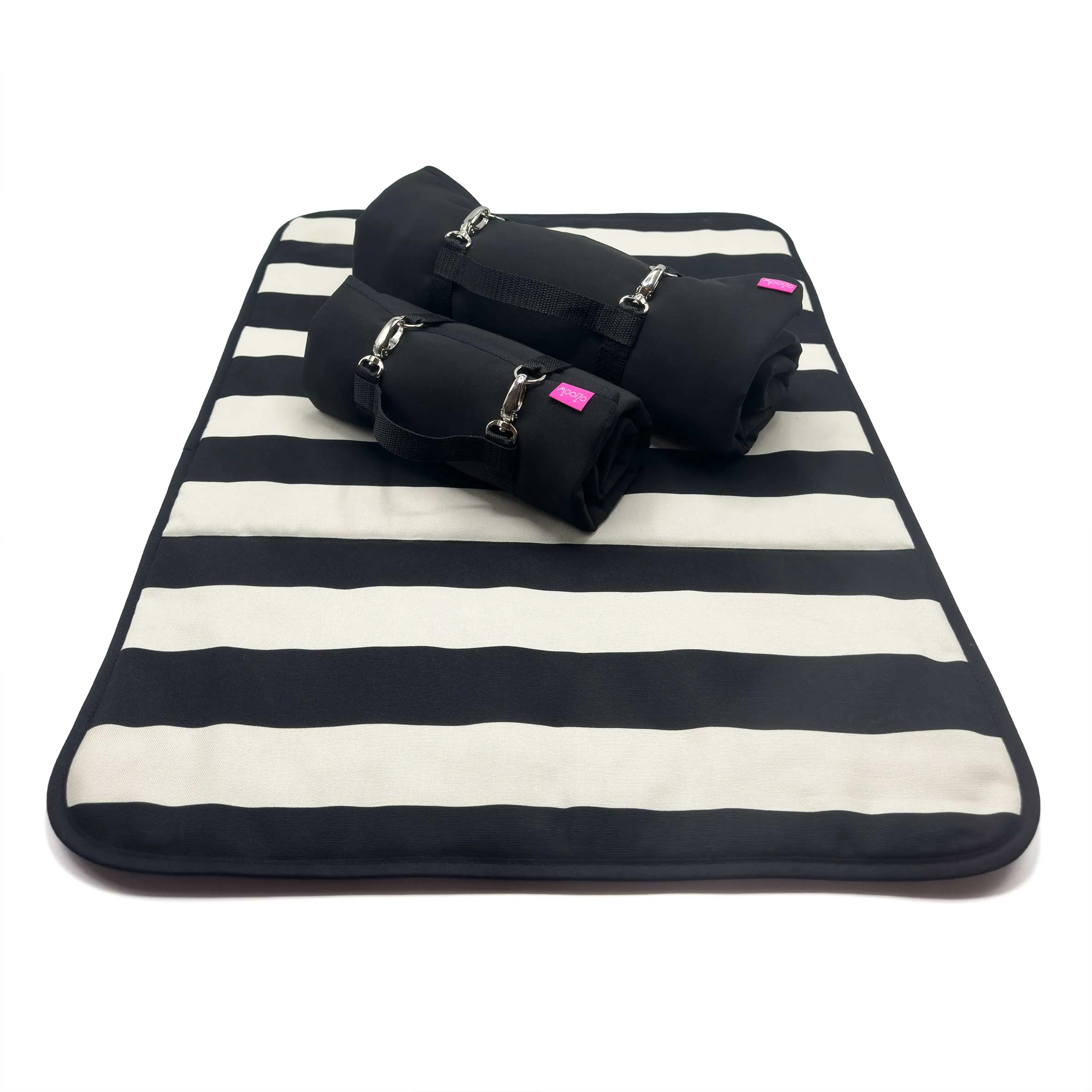 MooiZo Dog'n'Roll Hundereisedecke Sunset Stripes Kollektion Flieder-Rot - Wärmeisolierende, wasserabweisende Decke für Hunde, kompakt, pflegeleicht, ideal für Reisen und Ausflüge